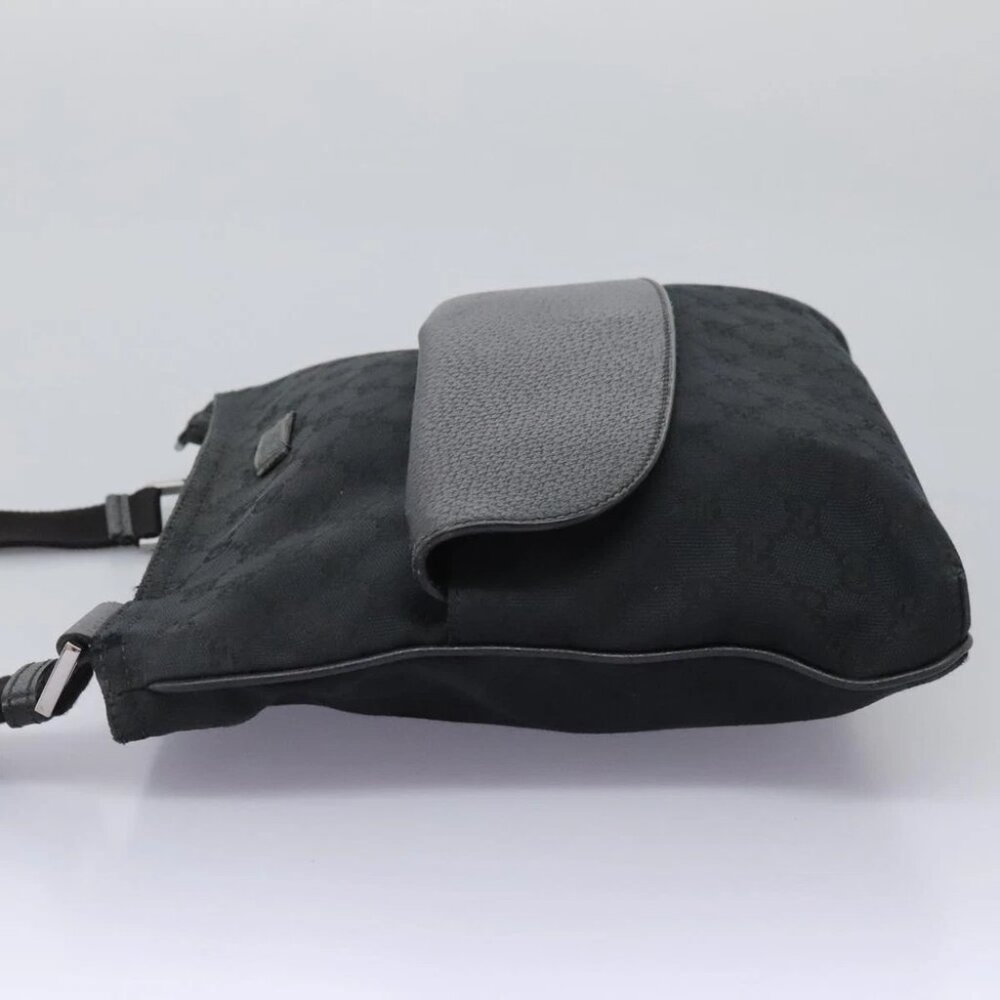 GUCCI GG Canvas Shoulder Bag Black Silver 256100 Auth ep8911 - Picture 6 of 14